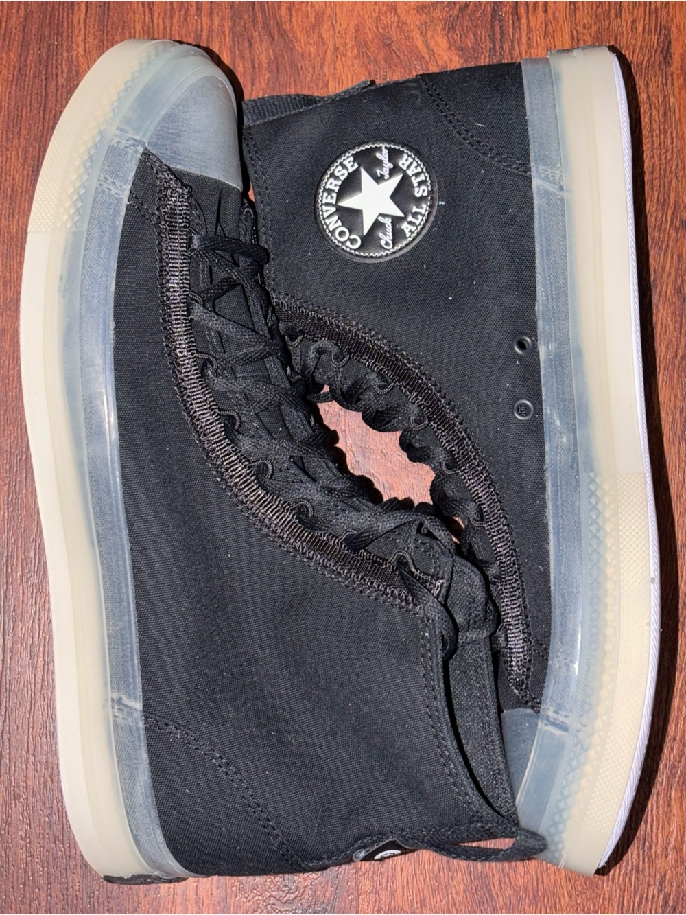 Converse size 13 Black High Top Sneakers with Translucent Sole